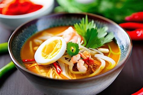  Laksa Sarawak: Uma Sinfonia Picante de Sabores Envolvente e Textura Vibrante!